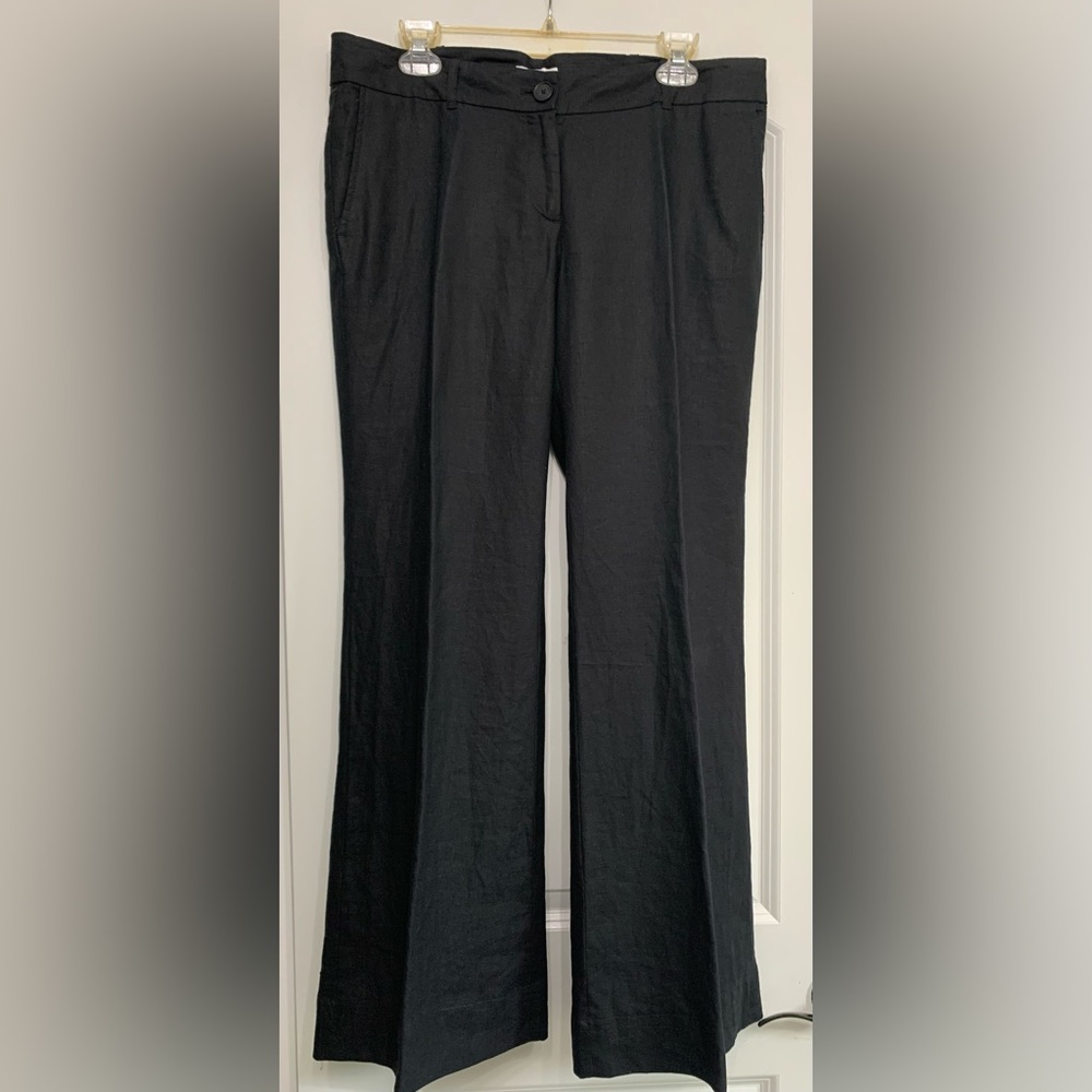 Linen Black Women's Pants by AT LOFT